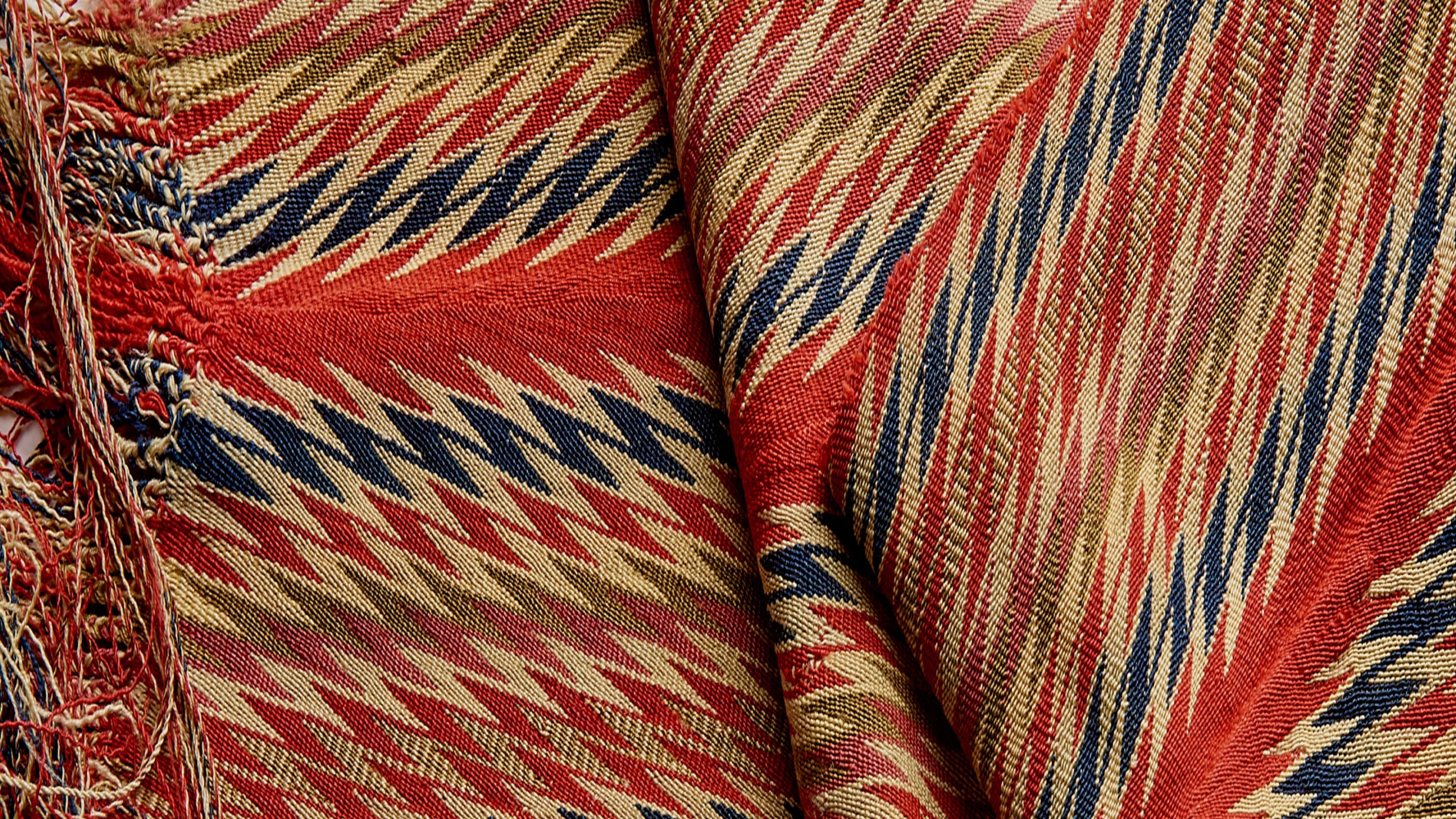 A close up of an Indigenous sash.